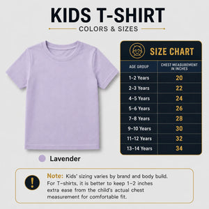 Kids round neck custom T-shirt in Lavender