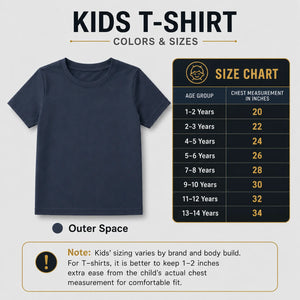 Kids round neck custom T-shirt in Outer Space