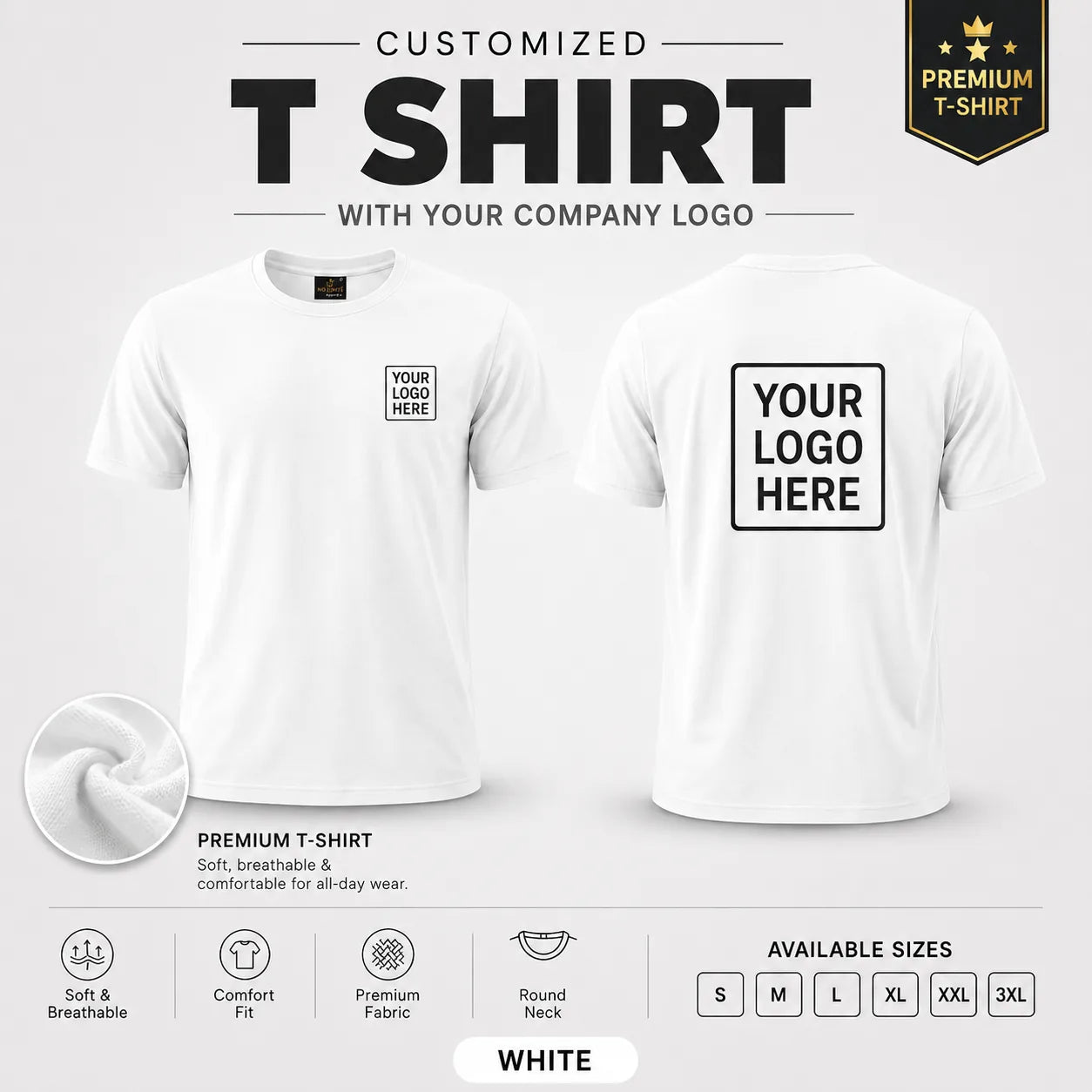 Custom Premium Round Neck T-Shirt