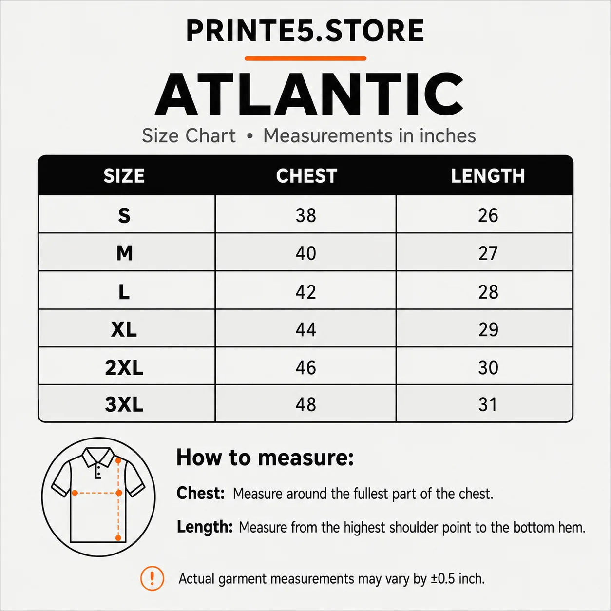 Custom Micro Dryfit Polo With Tipping T-Shirts with Company Logo size guide
