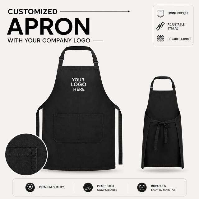 Custom Apron with Front Pocket and Company Logo