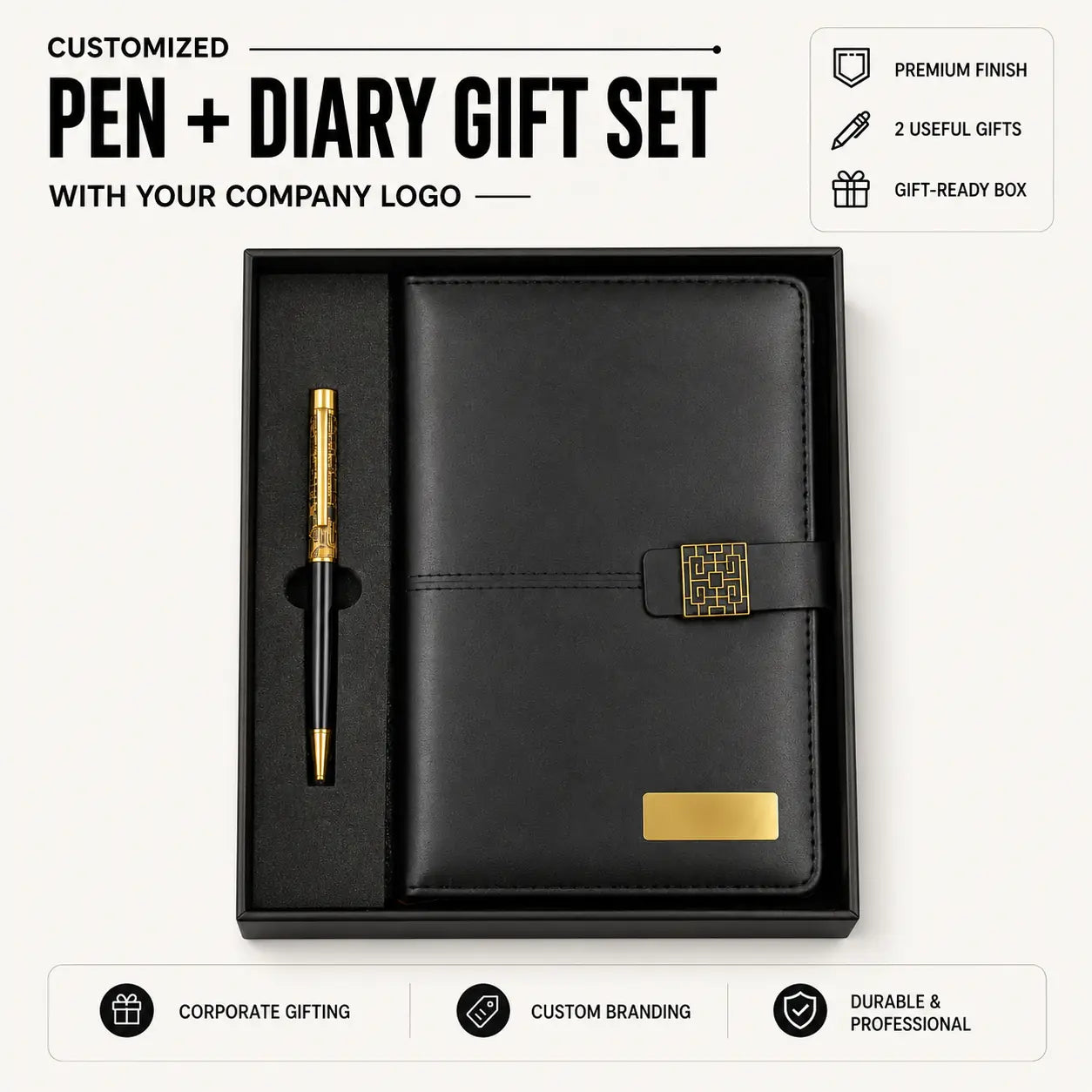 Customized Premium Pen + Diary Gift Set With Logo