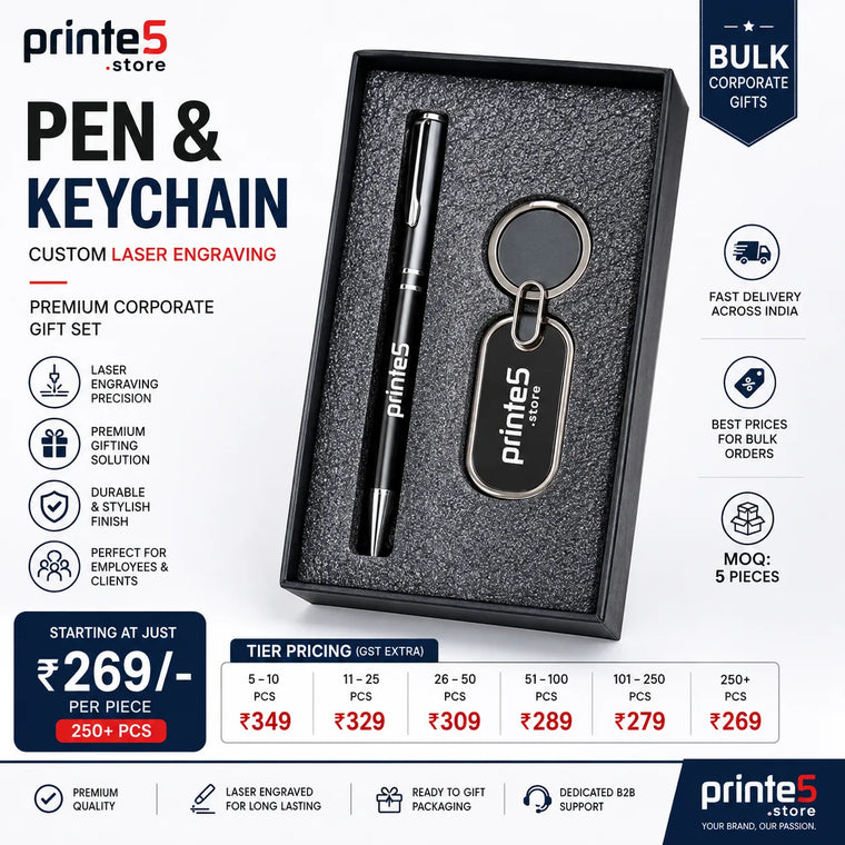 Custom Pen & Keychain Corporate Gift Set with Logo