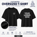 Black custom 270 GSM French Terry oversized T-shirt for company logo printing