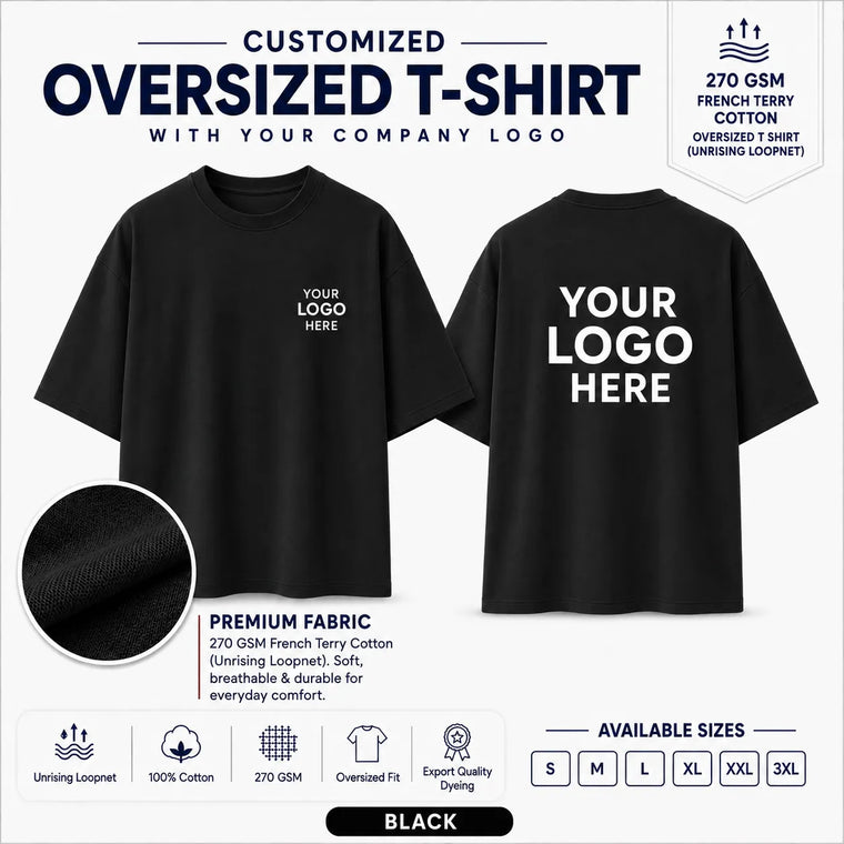 Custom 270 GSM French Terry Oversized T-Shirt