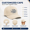 Beige / Off White customized cap with company logo – Printe5