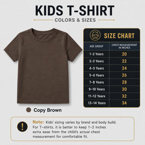 Kids round neck custom T-shirt in Copy Brown