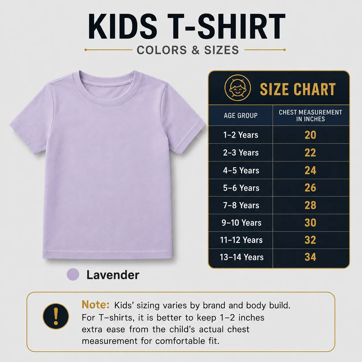 Kids round neck custom T-shirt in Lavender