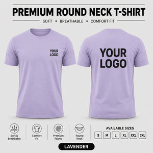 Premium men round neck corporate T-shirt in Lavender