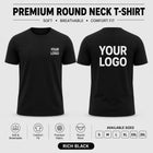 Custom Premium Men Round Neck T-Shirt with Your Logo - 190 GSM