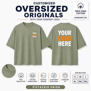 Custom Premium Pima Cotton Oversized T-Shirt – 240 GSM - Pistachio Onion