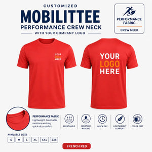 Custom Performance Crew Neck T-Shirt – 160 GSM - French Red