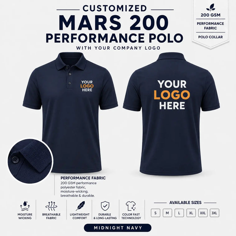 Custom Performance Polo T-Shirt – 200 GSM