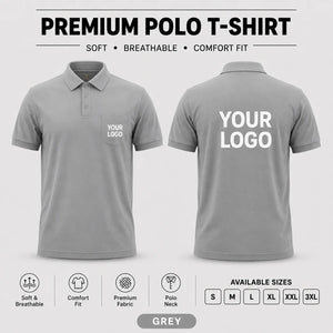 Corporate premium polo T-shirt in Grey