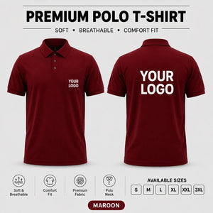 Corporate premium polo T-shirt in Maroon