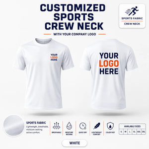 Custom Sports Performance Crew Neck T-Shirt – 120 GSM - White