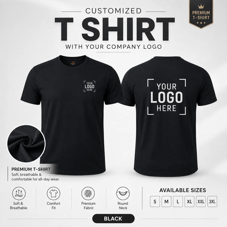 Custom Premium Round Neck T-Shirt - Ring Spun Cotton