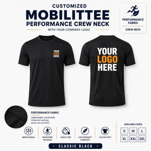 Custom Performance Crew Neck T-Shirt – 160 GSM - Classic Black