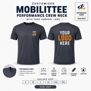 Custom Performance Crew Neck T-Shirt – 160 GSM - Dark Grey
