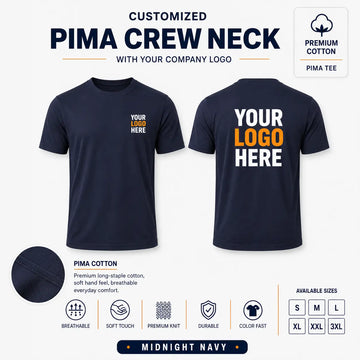 Custom Premium Pima Cotton Crew Neck T-Shirt – 185 GSM