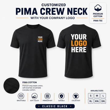 Custom Premium Pima Cotton Crew Neck T-Shirt – 185 GSM