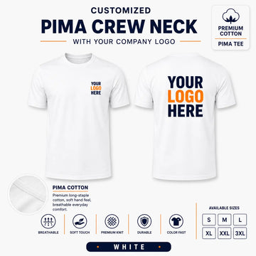 Custom Premium Pima Cotton Crew Neck T-Shirt – 185 GSM