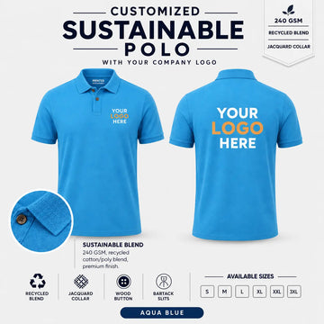 Custom Recycled Cotton Jacquard Polo T-Shirt – 240 GSM