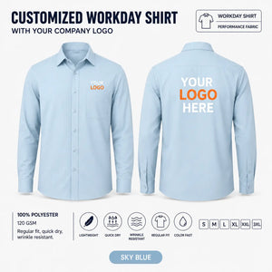 Custom Performance Workday Uniform Shirt – 190 GSM - Sky Blue