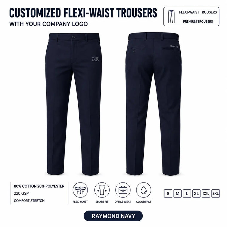 Custom Flexi-Waist Uniform Trousers – 390 GSM
