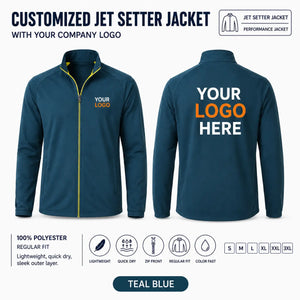 Custom Corporate Jet-Setter Jacket – 320 GSM - Teal Blue