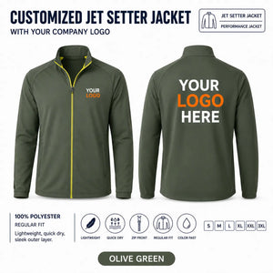 Custom Corporate Jet-Setter Jacket – 320 GSM - Olive Green