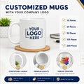 Custom printed ceramic mug with company logo by Printe5