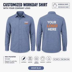 Custom Performance Workday Uniform Shirt – 190 GSM - Denim Blue