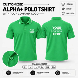 Custom Alpha+ Super Dry-Fit Polo T-Shirt – 180–190 GSM - Green