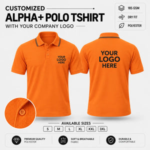 Custom Alpha+ Super Dry-Fit Polo T-Shirt – 180–190 GSM - Orange