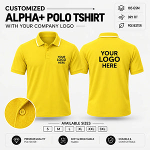 Custom Alpha+ Super Dry-Fit Polo T-Shirt – 180–190 GSM - Yellow