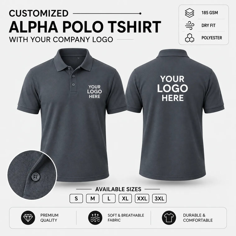 Custom Alpha Polyester Dry Fit Polo T-Shirt