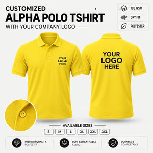 Custom Alpha 185 GSM Dry Fit Polo T-Shirt - Yellow