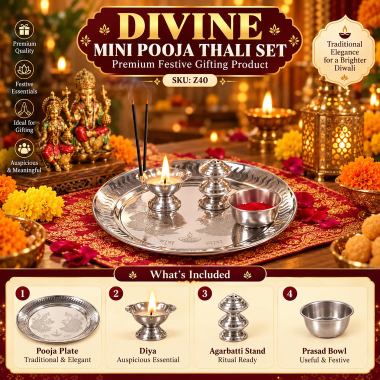 Custom Corporate Gift Divine Mini Pooja Thali Set