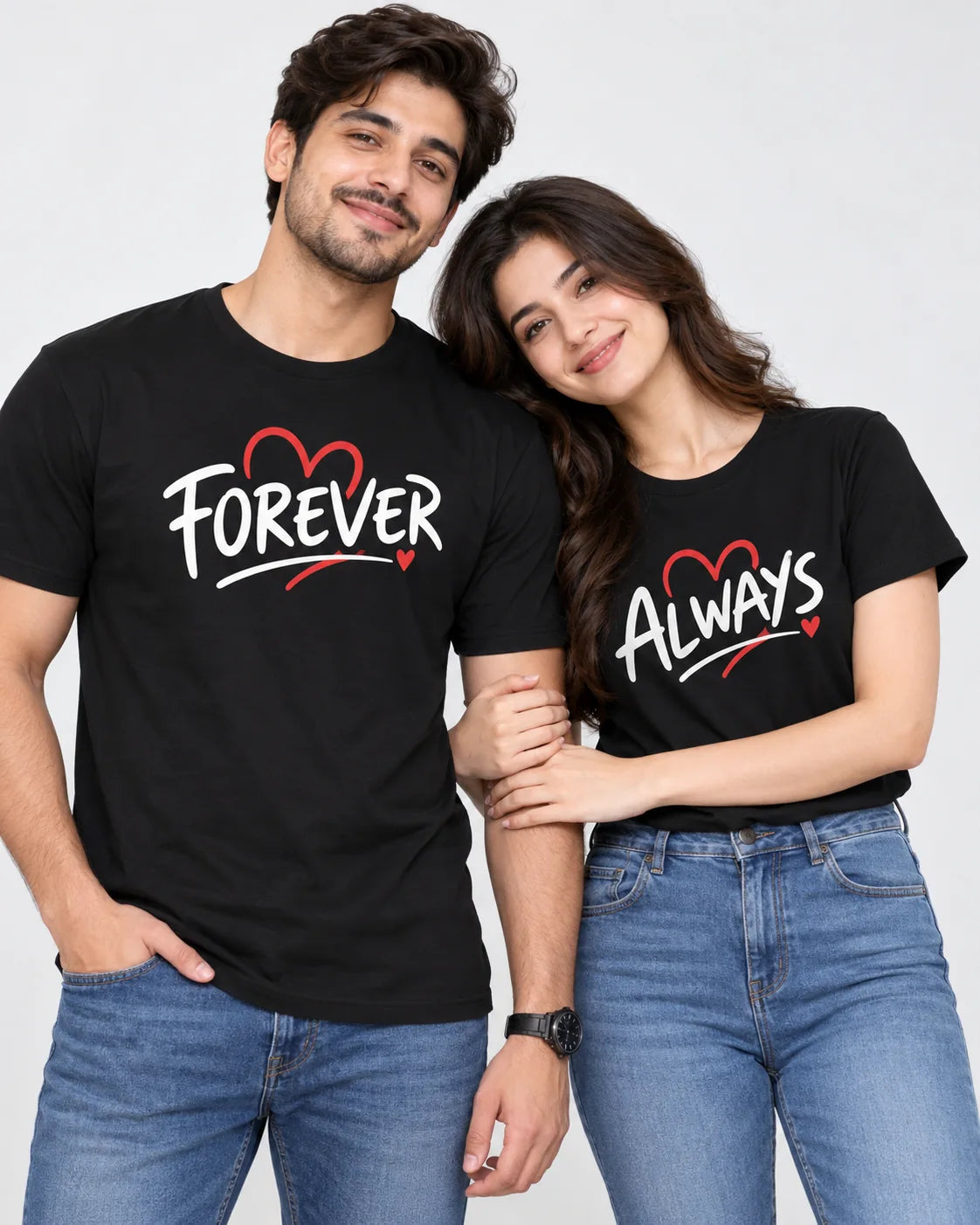 Forever & Always pair of matching couple T-shirts — Printe5