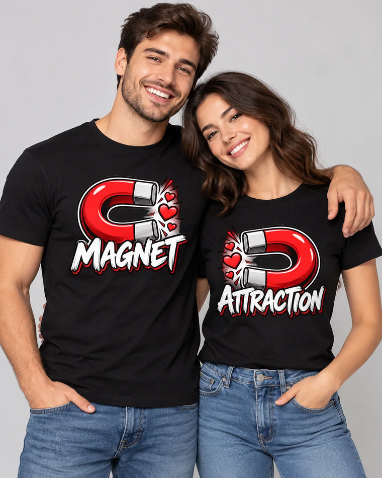 Magnetic Attraction – Classic Edition Matching Couple T-Shirts (Set of 2)