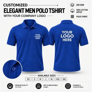 Custom Elegant Men Polo T-Shirt – 240 GSM - Royal Blue